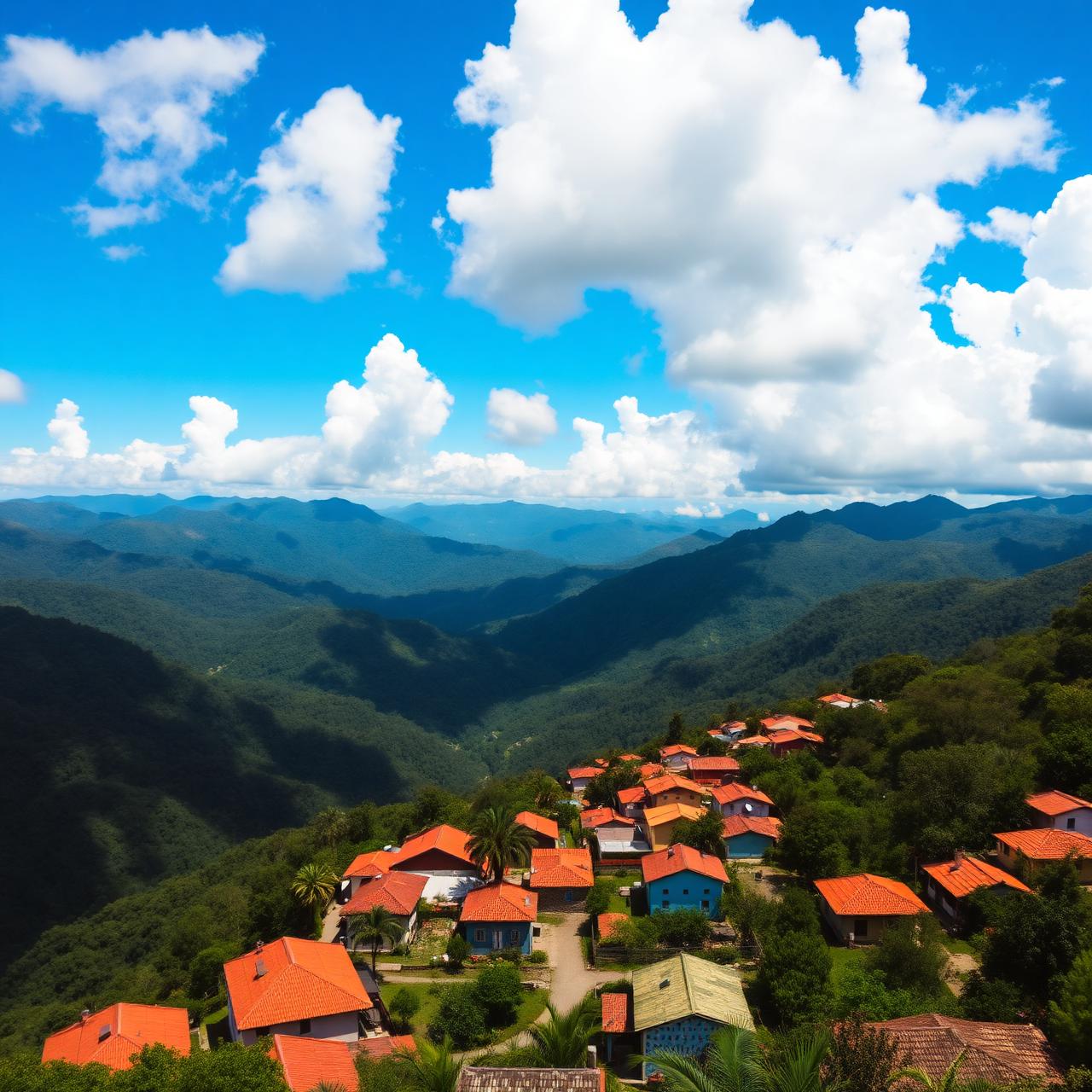 Pueblo de Jericó, Antioquia, entre montañas